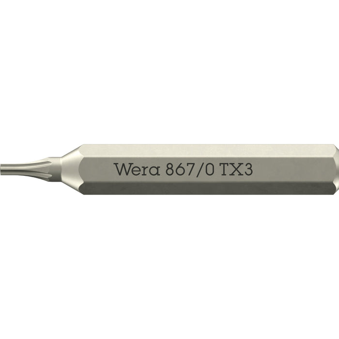 Wera 867/0 Micro bits for TORX® socket screws, TX 3 x 30 mm