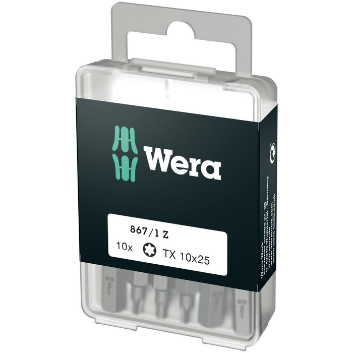 Wera 867/1 DIY TORX® bits, TX 10 x 25 mm, 10 pieces