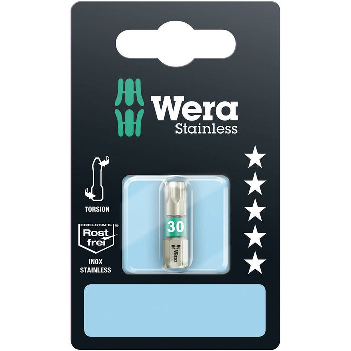 Wera 3867/1 TS SB TORX® bits, stainless, TX 30 x 25 mm