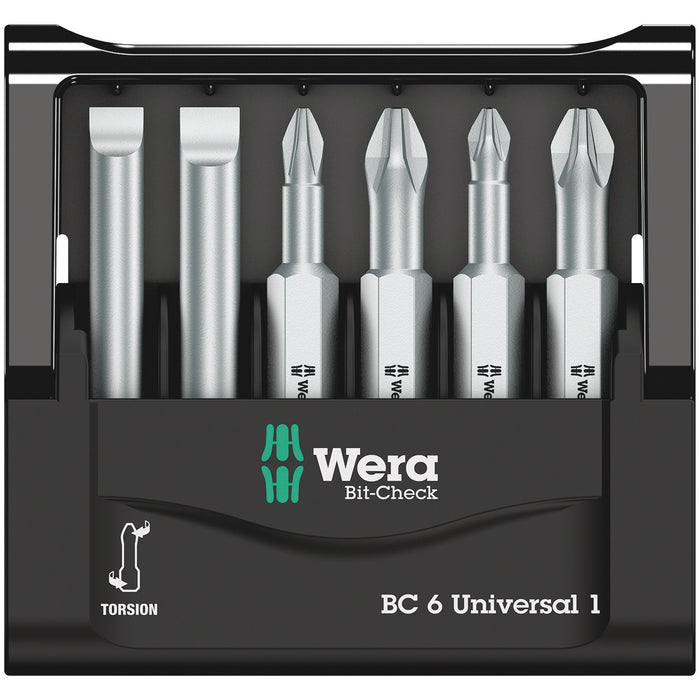 Wera Bit-Check 6 Universal 1 SB, 6 pieces