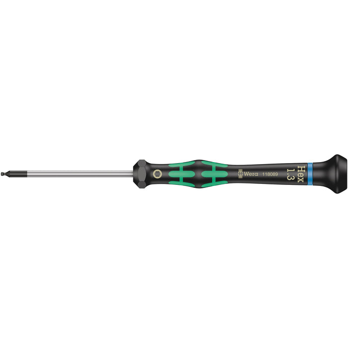 Wera 2052 Ball end hexagon screwdriver for electronic applications, 1.3 x 60 mm