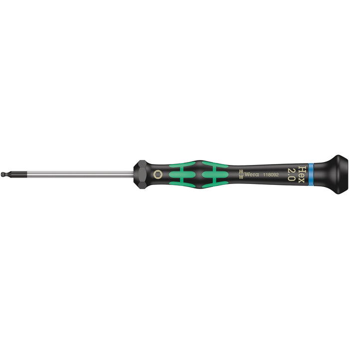 Wera 2052 Ball end hexagon screwdriver for electronic applications, 2 x 60 mm