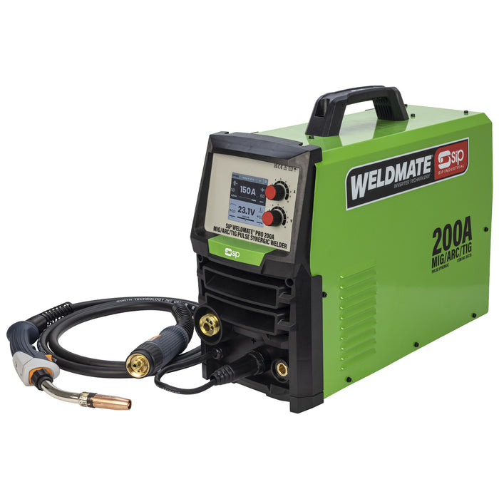 SIP WELDMATE® PRO 200A MIG/ARC/TIG Pulse Synergic Welder - Hurstbourne Forge Welding Supplies
