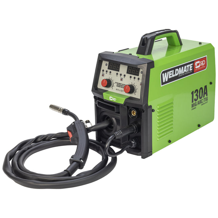 SIP WELDMATE® AUTOPLUS 130A MIG/ARC/TIG Synergic Inverter Welder - Hurstbourne Forge Welding Supplies