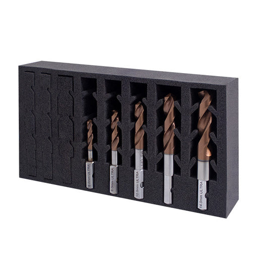 HMT Versadrive ULTRA Coated Drill Bit InsertFoam Set 1/4, 5/16, 3/8, 1/2, 9/16" - Hurstbourne Forge Welding Supplies