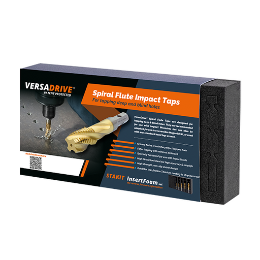 HMT VersaDrive Spiral Flute ImpactaTap InsertFoam Set, 1/4, 5/16, 3/8, 1/2, 5/8" UNC - Hurstbourne Forge Welding Supplies