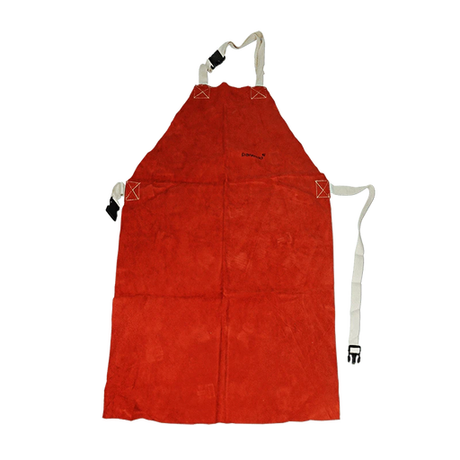Red Leather Welding Apron - Hurstbourne Forge Welding Supplies