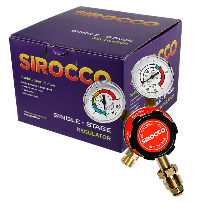 Acetylene Regulator Single Stage 2 Gauge 25 Bar