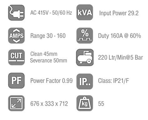 JASIC Plasma Pure Air 160 Package - Hurstbourne Forge Welding Supplies