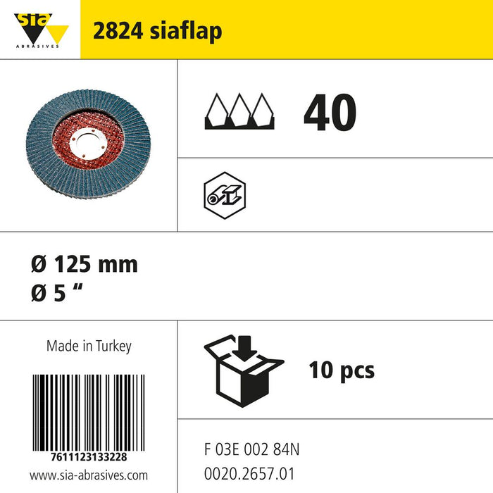Product info — 2824 siaflap Ø125mm P40 (Pack of 10)