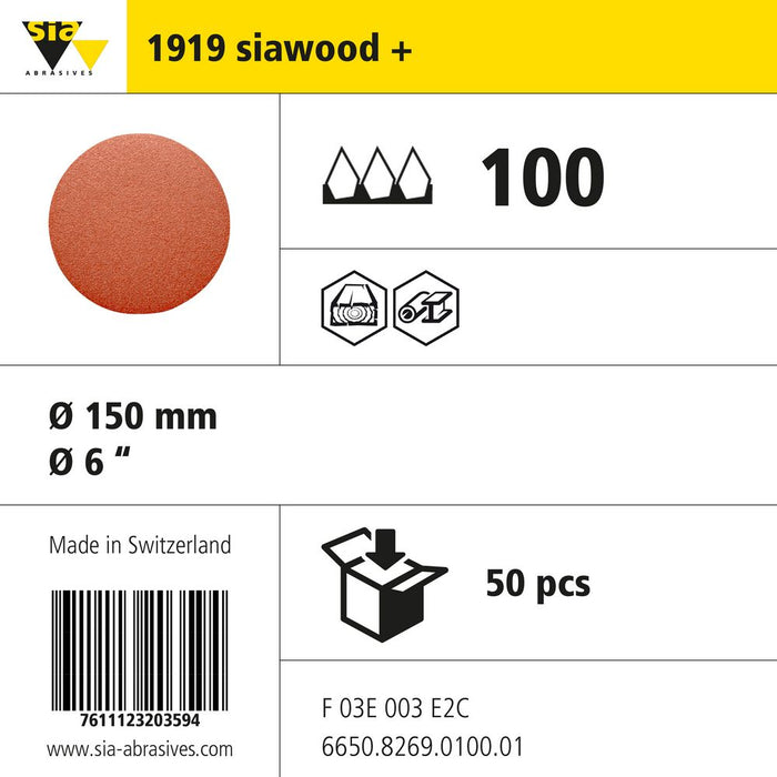 Product info — 1919 siawood+ Ø150mm P100 (Pack of 50)