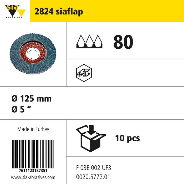 Product info — 2824 siaflap Ø125mm P80 (Pack of 10)