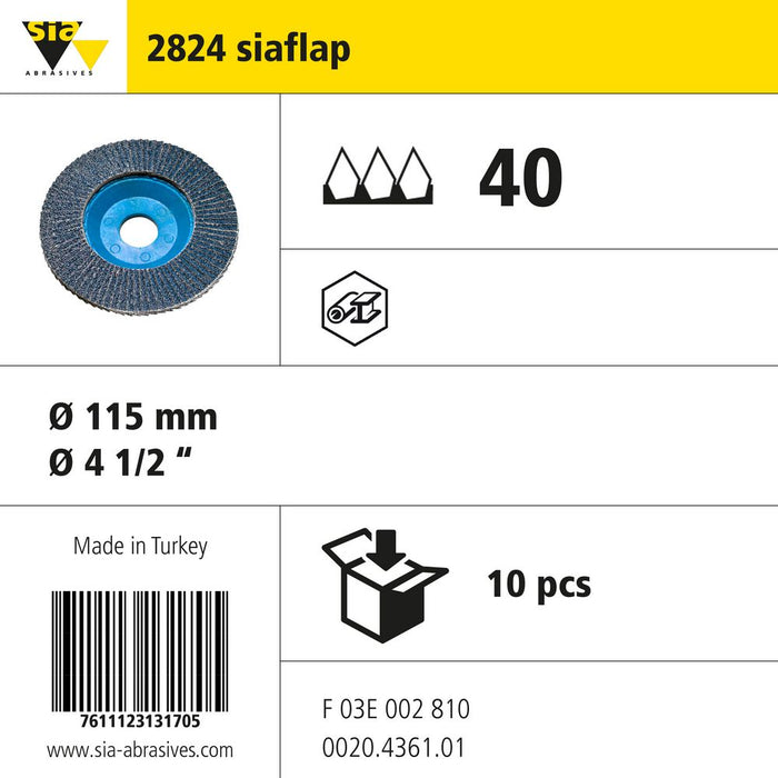 Product info — 2824 siaflap Ø115mm P40 (Pack of 10)