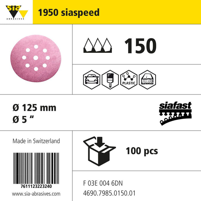 Product info — 1950 siaspeed Ø125mm P150 (Pack of 100)