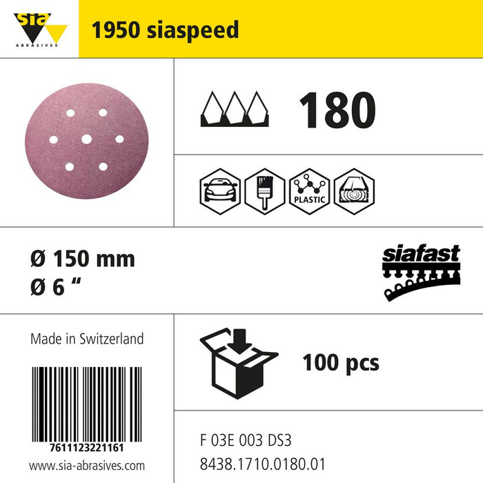Product info — 1950 siaspeed Ø150mm P180 (Pack of 100)