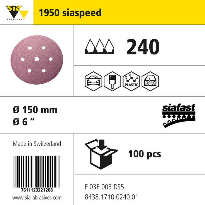 Product info — 1950 siaspeed Ø150mm P240 (Pack of 100)