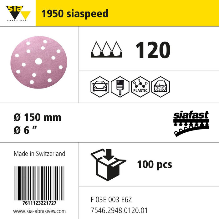 Product info — 1950 siaspeed Ø150mm P120 (Pack of 100)