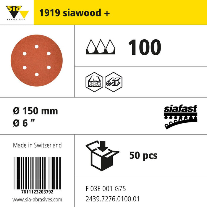 Product info — 1919 siawood+ Ø150mm P100 (Pack of 50)