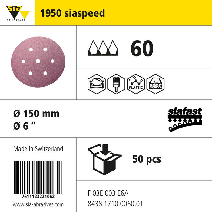 Product info — 1950 siaspeed Ø150mm P60 (Pack of 50)