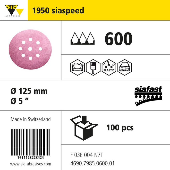 Product info — 1950 siaspeed Ø125mm P600 (Pack of 100)
