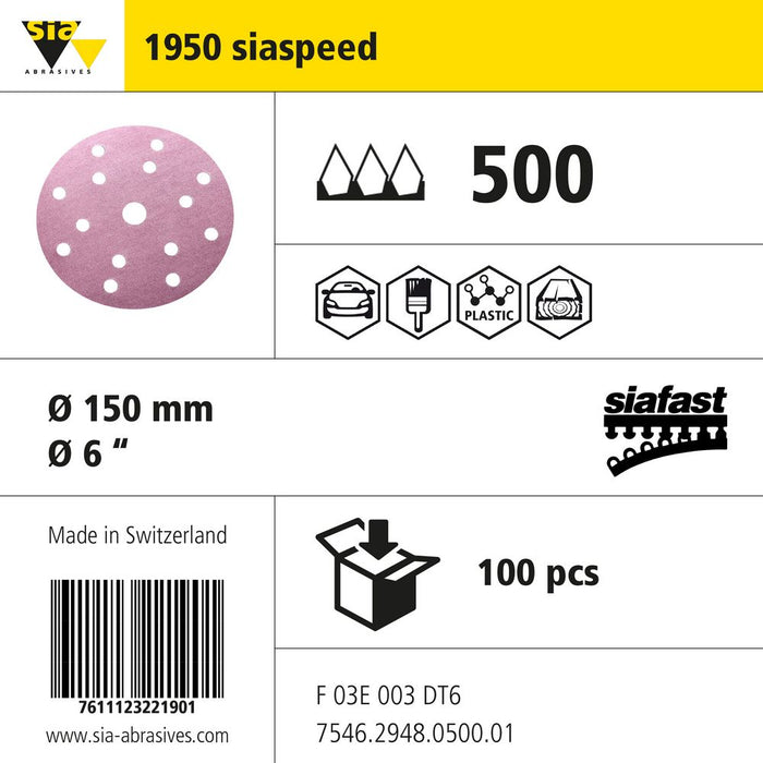 Product info — 1950 siaspeed Ø150mm P500 (Pack of 100)