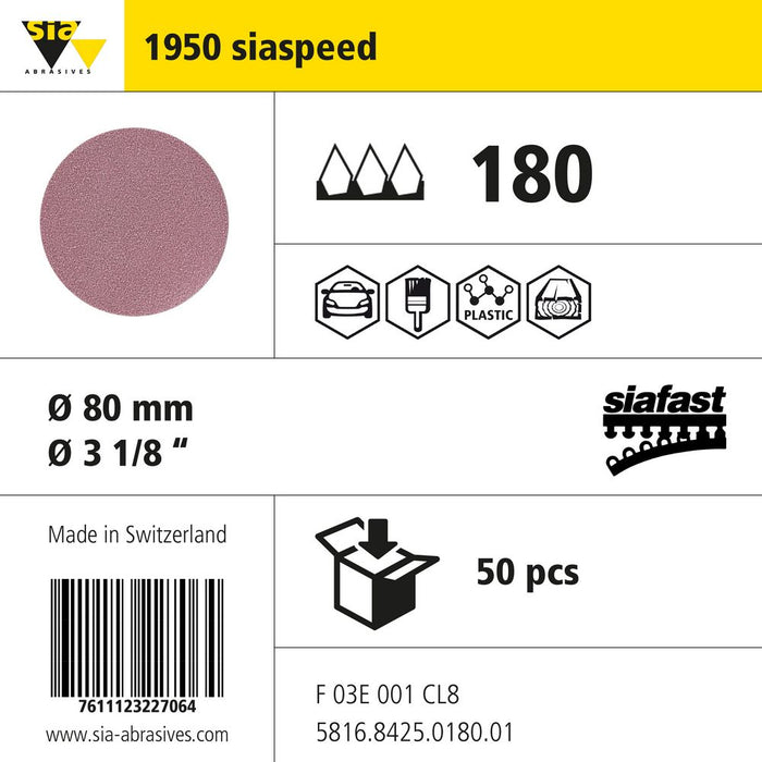 Product info — 1950 siaspeed Ø80mm P180 (Pack of 50)