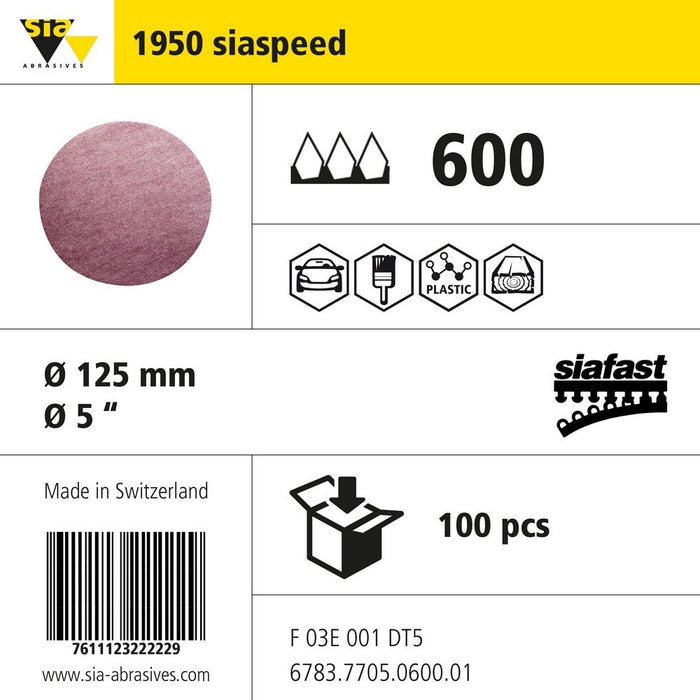 Product info — 1950 siaspeed Ø125mm P600 (Pack of 100)