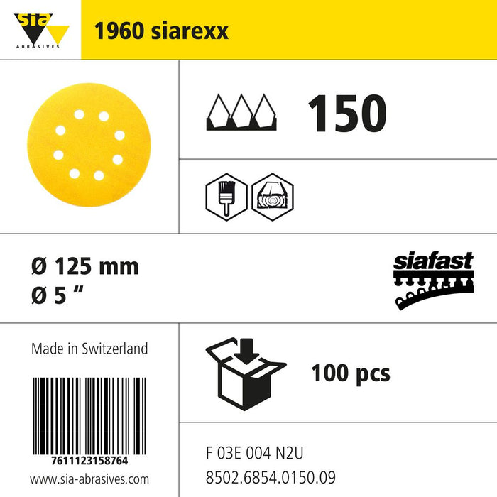 Product info — 1960 siarexx Ø125mm P150 (Pack of 100)