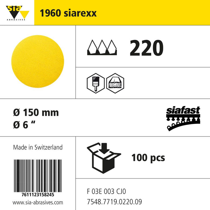 Product info — 1960 siarexx Ø150mm P220 (Pack of 100)