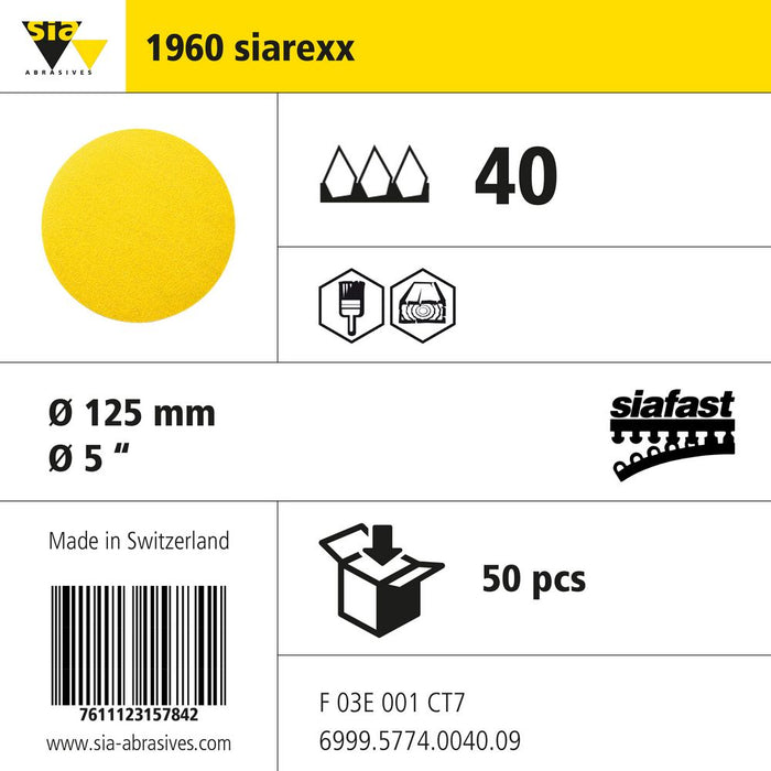 Product info — 1960 siarexx Ø125mm P40 (Pack of 50)