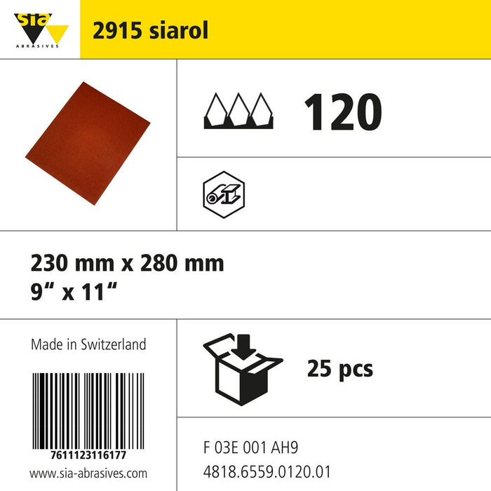 Product info — 2915 siarol 230x280mm P120 (Pack of 25)