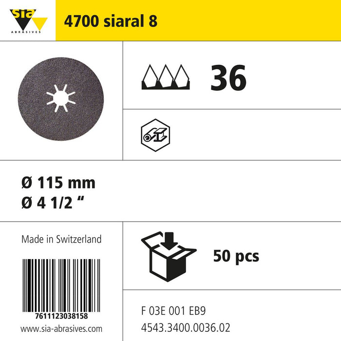 Product info — 4700 siabite entry Ø115mm P36