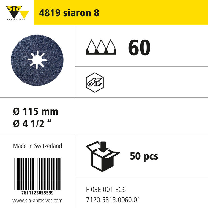 Product info — 4819 siaron Ø115mm P60 (Pack of 50)