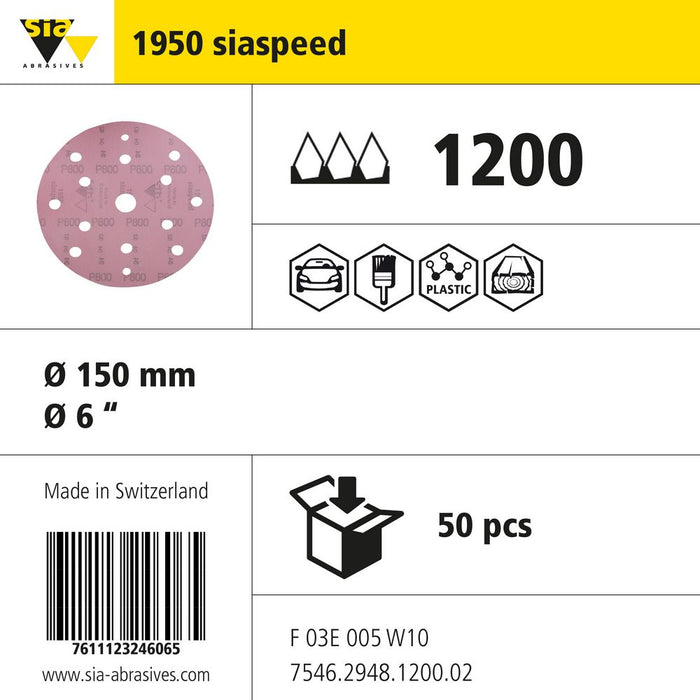 Product info — 1950 siaspeed Ø150mm P1200 (Pack of 50)