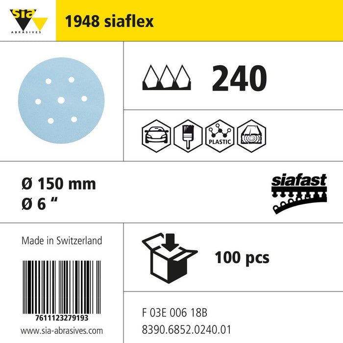 Product info — 1948 siaflex Ø150mm P240 (Pack of 100)