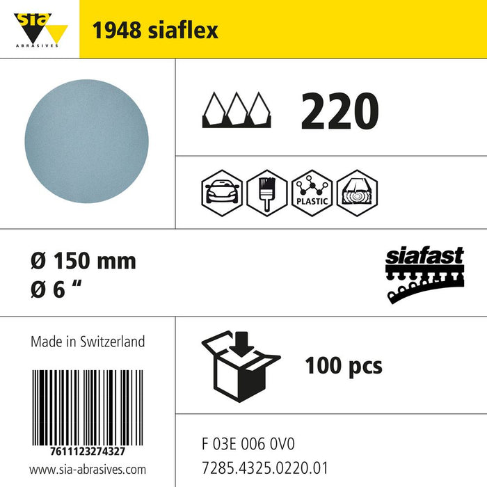 Product info — 1948 siaflex Ø150mm P220 (Pack of 100)
