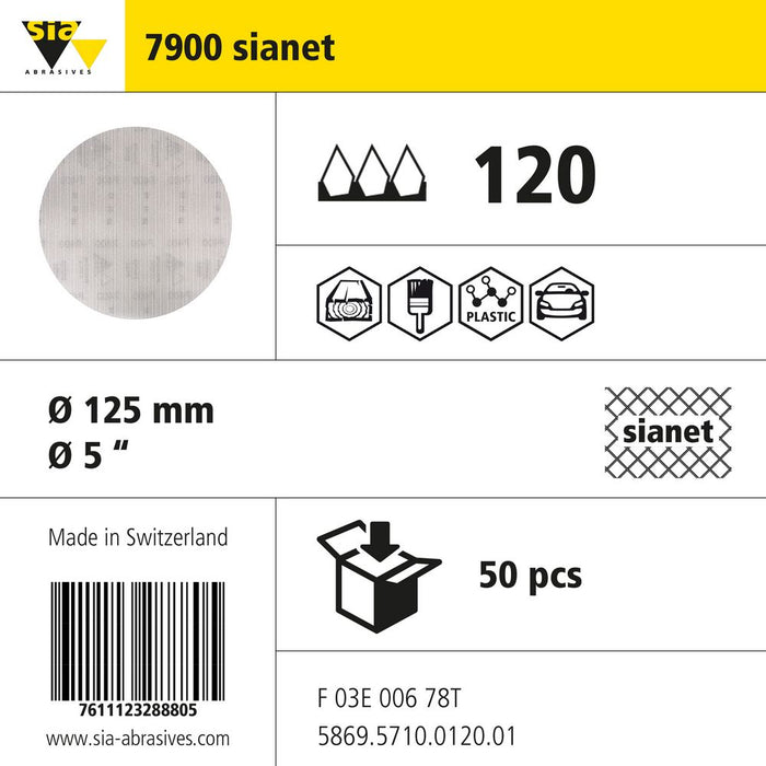 Product info — 7900 sianet Ø125mm P120 (Pack of 50)