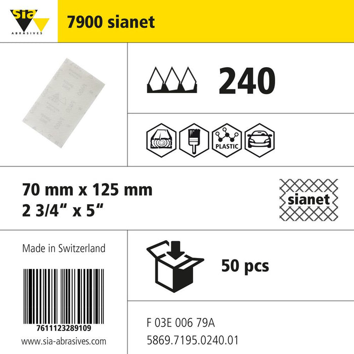 Product info — 7900 sianet 70x125mm P240 (Pack of 50)