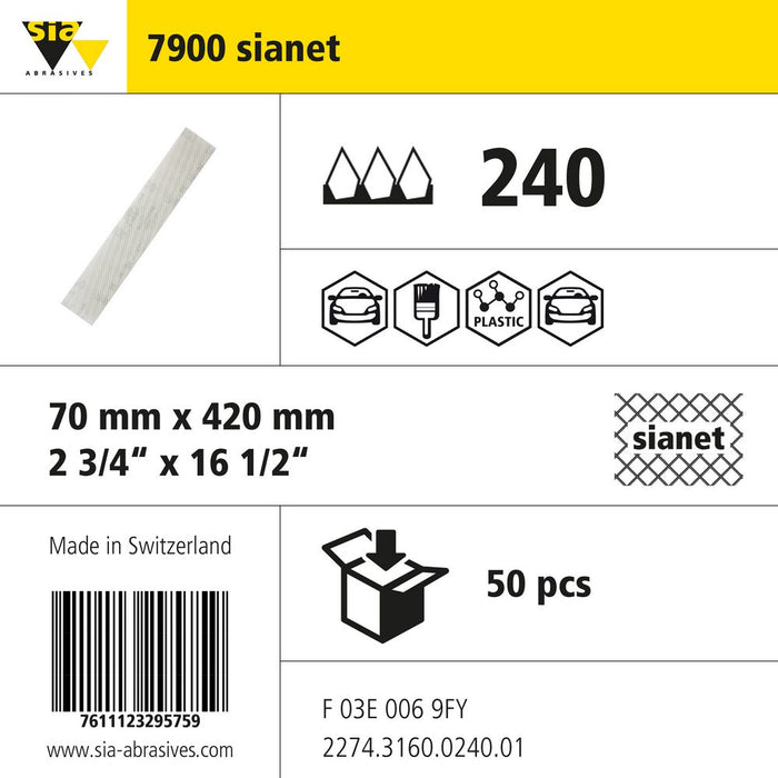 Product info — 7900 sianet 70x420mm P240 (Pack of 50)