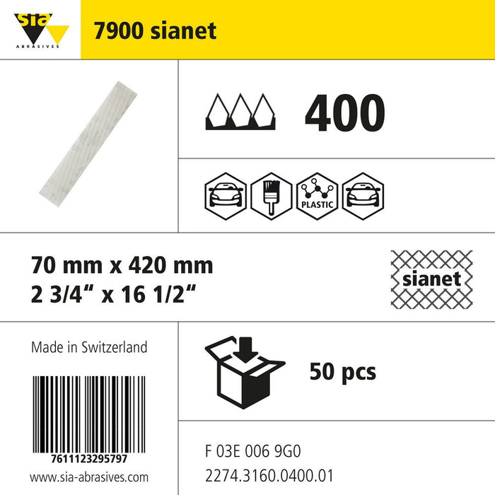Product info — 7900 sianet 70x420mm P400 (Pack of 50)