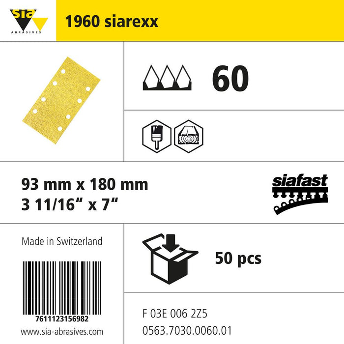 Product info — 1960 siarexx 93x180mm P60 (Pack of 50)