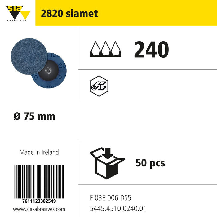 Product info — 2820 siafast mini Ø75mm P240