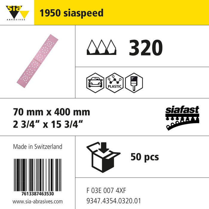 Product info — 1950 siaspeed 70x400mm P320 (Pack of 50)