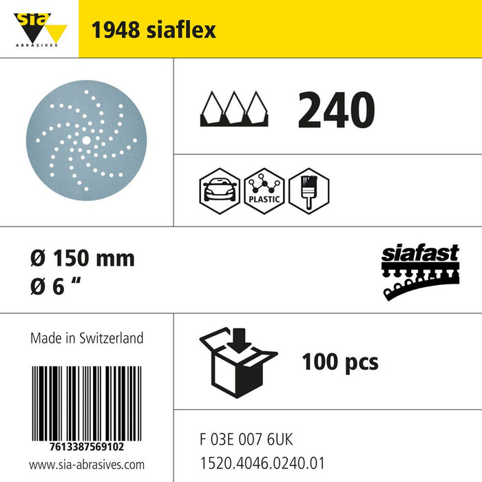 Product info — 1948 siaflex Ø150mm P240 (Pack of 100)