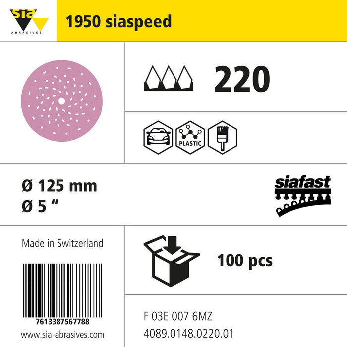 Product info — 1950 siaspeed Ø125mm P220 (Pack of 100)