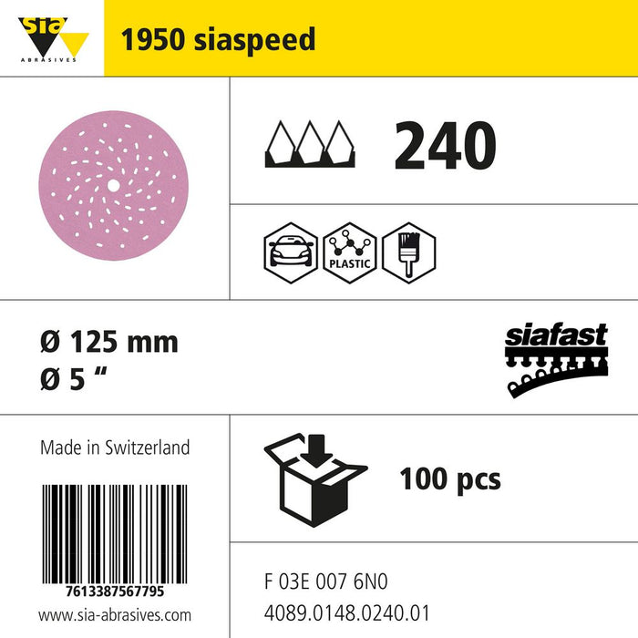 Product info — 1950 siaspeed Ø125mm P240 (Pack of 100)