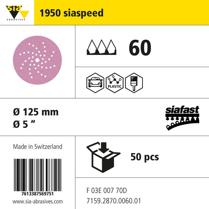 Product info — 1950 siaspeed Ø125mm P60 (Pack of 50)