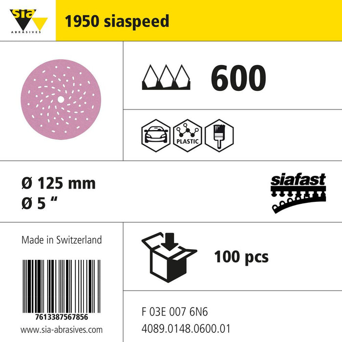 Product info — 1950 siaspeed Ø125mm P600 (Pack of 100)