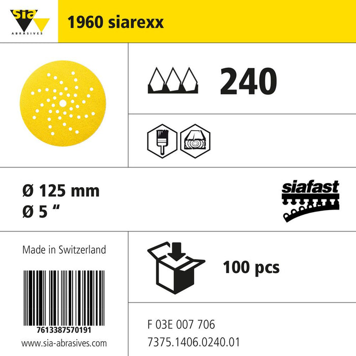 Product info — 1960 siarexx Ø125mm P240 (Pack of 100)