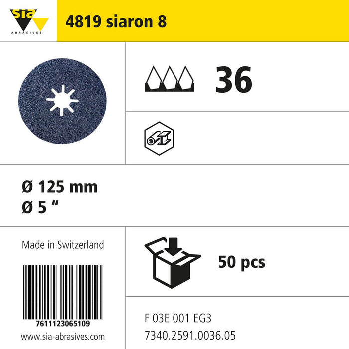 Product info — 4819 siaron Ø125mm P36 (Pack of 50)